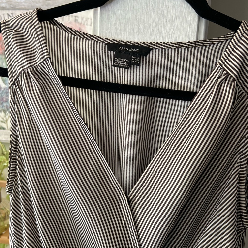 Zara vintage retro dress 100% rayon drop waist - Picture 12 of 13